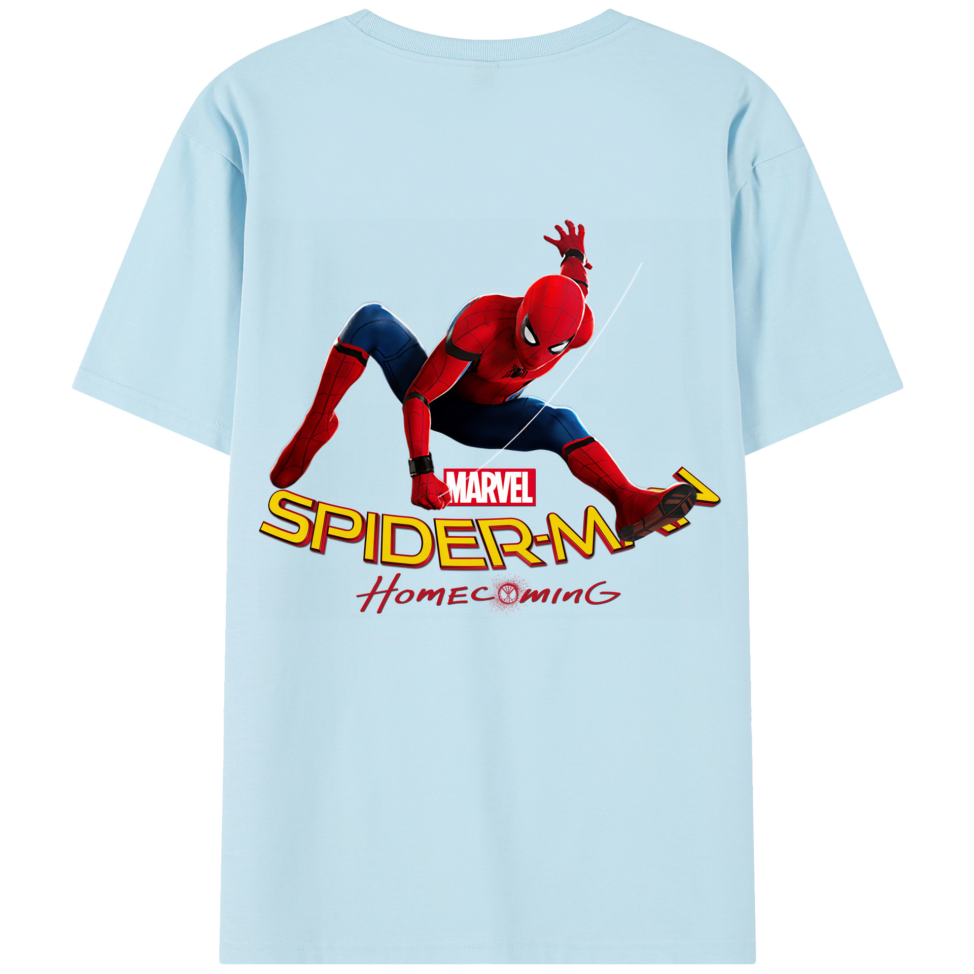 （画像用） Spider Man スパイダーマン 綿100％半袖Tシャツ（背面プリント）